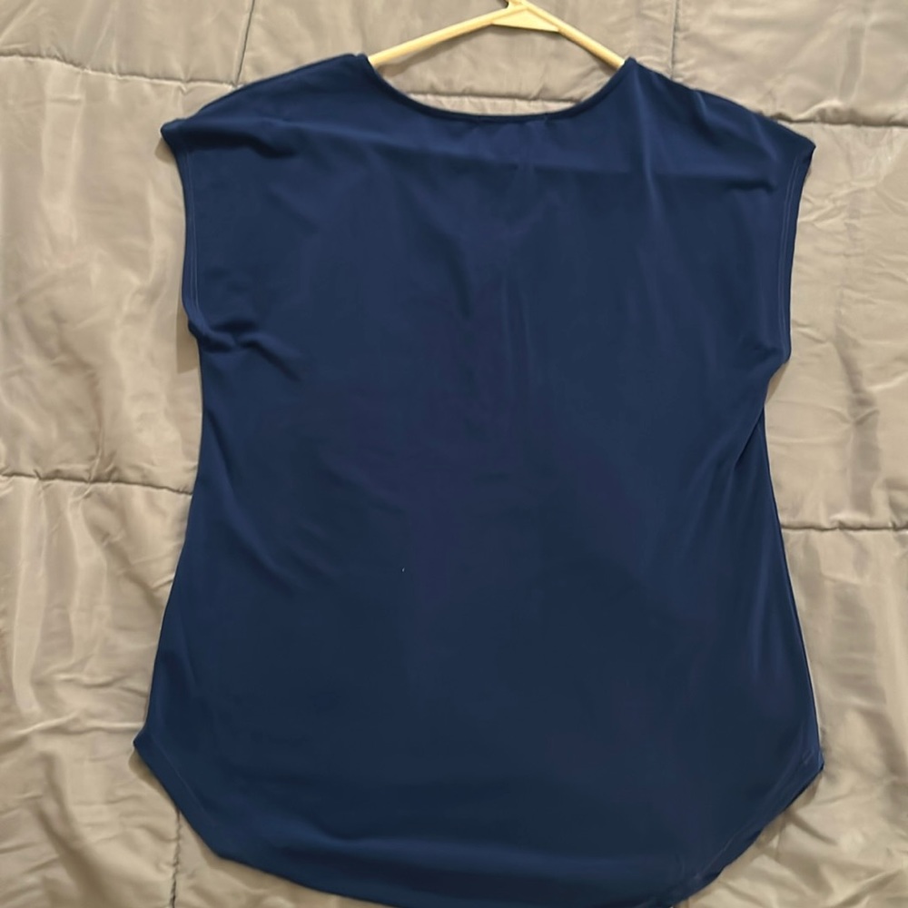 Green Envelope brand royal blue blouse Size S - Picture 3 of 5